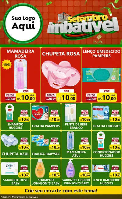 Modelo de Encarte para Encarte Grande com o tema Setembro Imbatível para Bebês