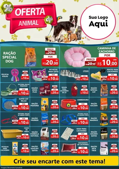 Modelo de Encarte para Encarte A4 Vertical com o tema Oferta Animal para Pet Shop