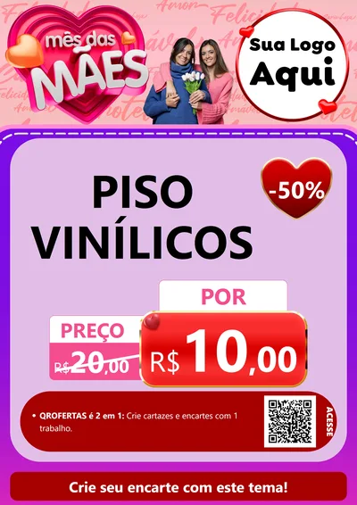 Modelo de Cartaz para Cartaz A4 Vertical com o tema Mês Das Mães para Material para Construção