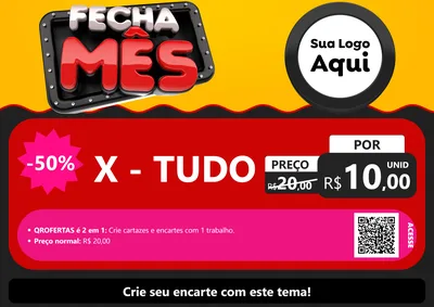 Modelo de Cartaz para Cartaz A4 Horizontal com o tema Fecha Mês para Hamburgueria