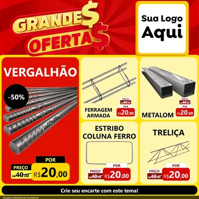 Modelo de Rede Social para Feed Facebook com o tema Grandes Ofertas para Ferragens