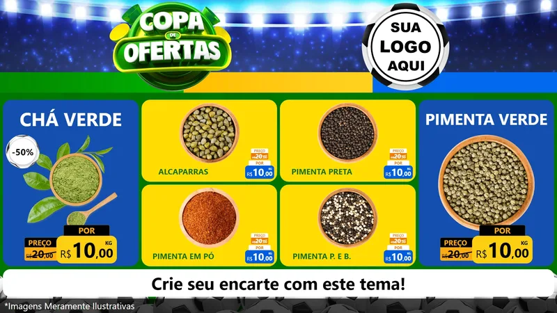 Modelo de TV para TV Horizontal com o tema Copa de Ofertas para Produtos Naturais