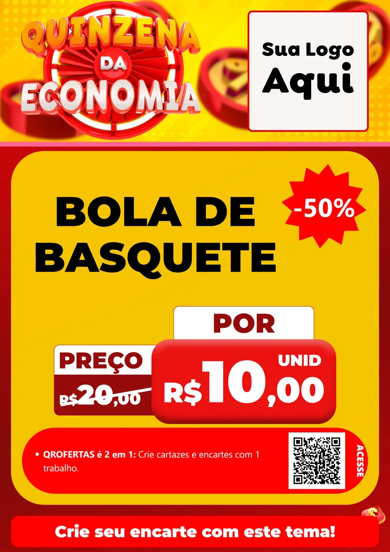 Modelo de Cartaz para Cartaz A4 Vertical com o tema Quinzena Da Economia para Artigos Esportivos