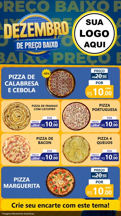 Modelo de TV para TV Vertical com o tema Dezembro de Preço Baixo para Pizzaria