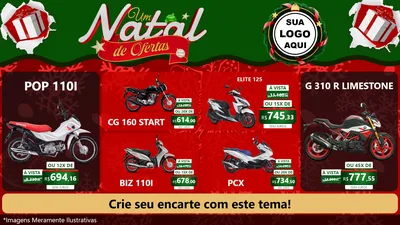 Modelo de TV para TV Horizontal com o tema Um Natal de Ofertas para Concessionaria de Motos