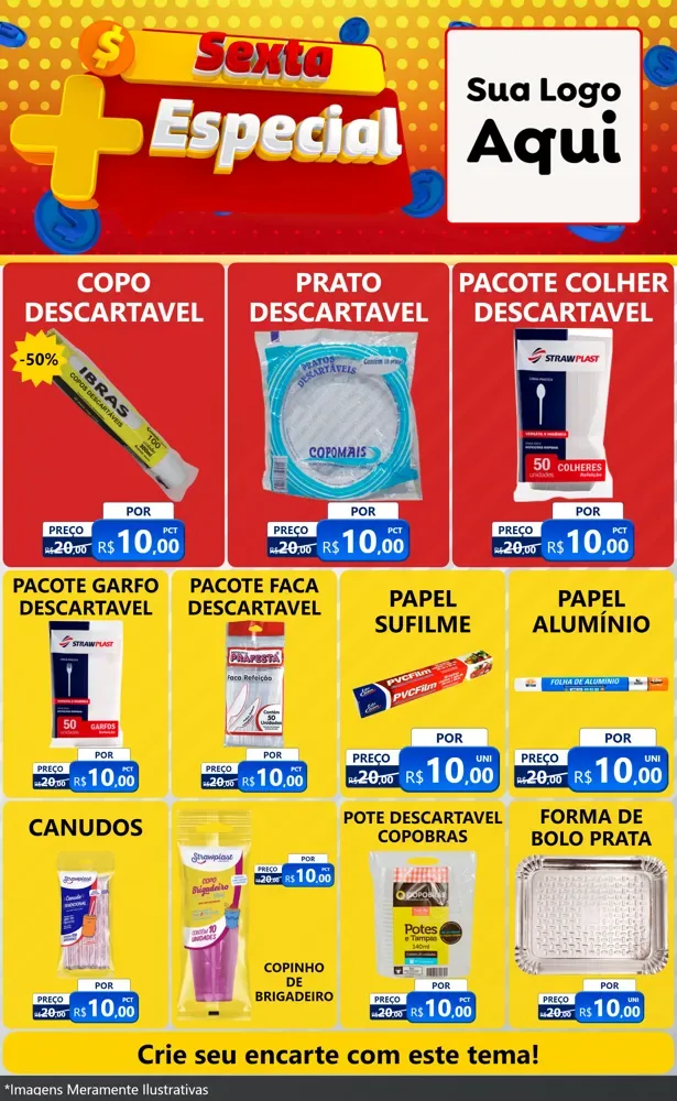 Modelo de Encarte para Encarte Grande com o tema Sexta Mais Especial para Embalagens