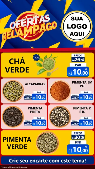 Modelo de TV para TV Vertical com o tema Ofertas Relâmpago para Produtos Naturais