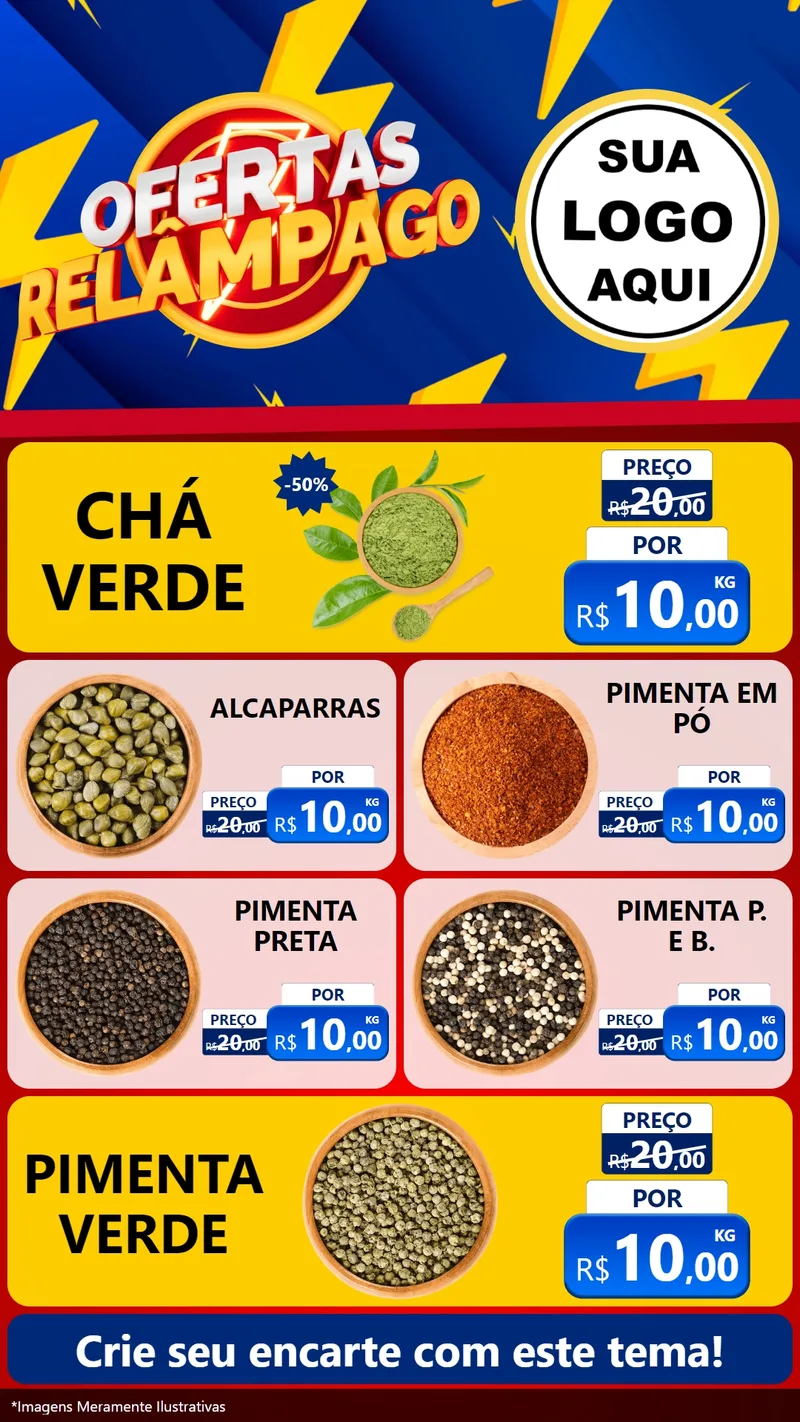 Modelo de TV para TV Vertical com o tema Ofertas Relâmpago para Produtos Naturais