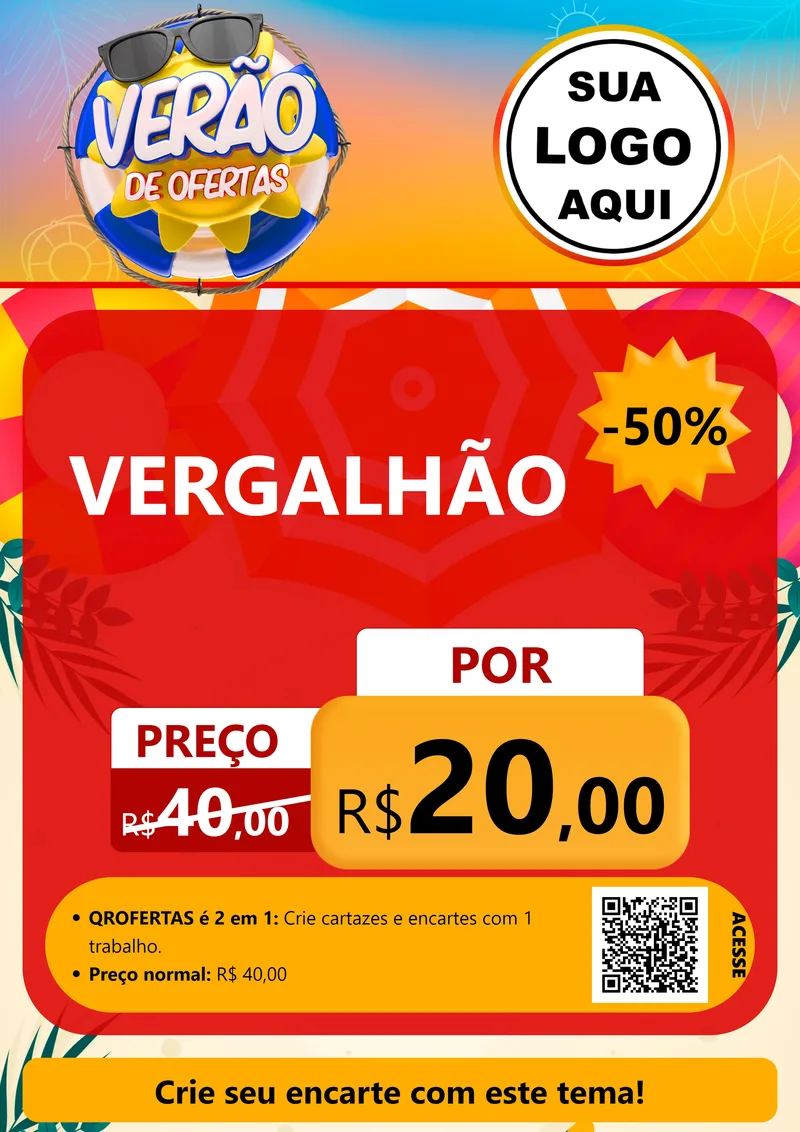 Modelo de Cartaz para Cartaz A4 Vertical com o tema Verão de Ofertas para Ferragens