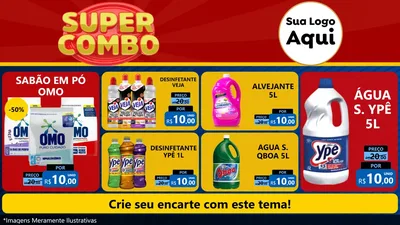 Modelo de TV para TV Horizontal com o tema Super Combo para Produtos de Limpeza