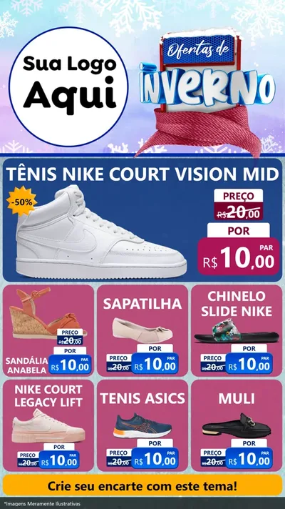 Modelo de Rede Social para Stories com o tema Ofertas de Inverno para Calçados