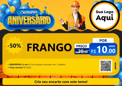 Modelo de Cartaz para Cartaz A4 Horizontal com o tema Semana de Aniversário para Assados