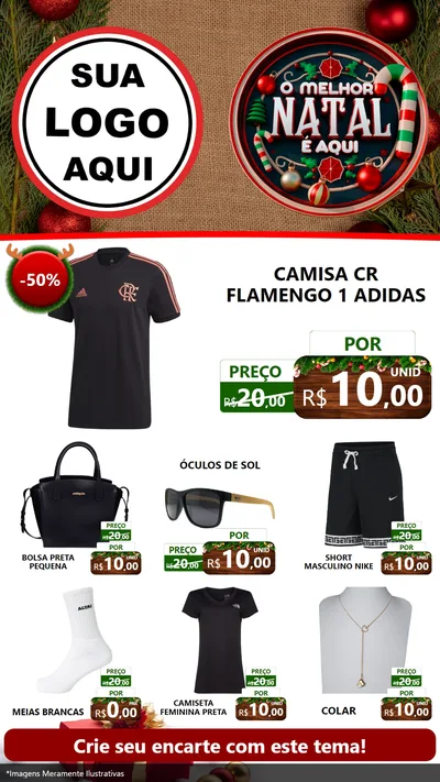 Modelo de Rede Social para Stories com o tema O Melhor Natal É Aqui para Roupas e acessórios