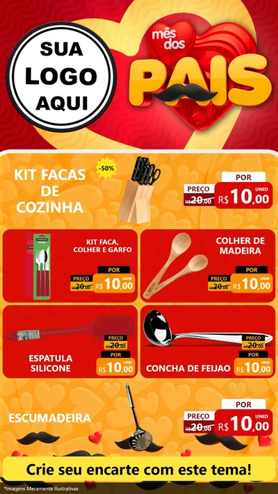 Modelo de TV para TV Vertical com o tema Mês Dos Pais para Utilidades Domésticas
