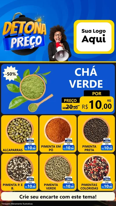Modelo de Rede Social para Stories com o tema Detona Preços para Produtos Naturais