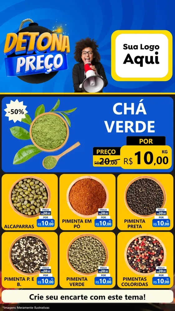 Modelo de Rede Social para Stories com o tema Detona Preços para Produtos Naturais