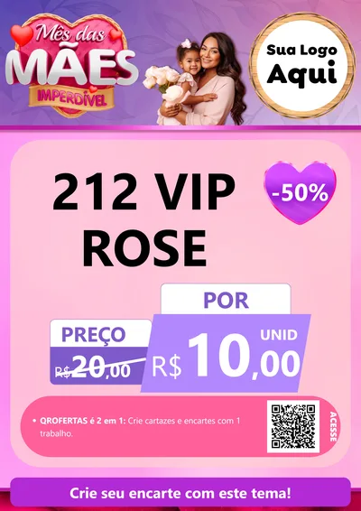 Modelo de Cartaz para Cartaz A4 Vertical com o tema Mês das Mães Imperdível para Perfumes