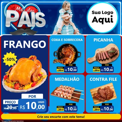 Modelo de Rede Social para Feed Facebook com o tema Mês Dos Pais para Assados