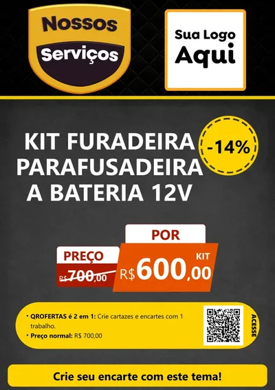 Modelo de Cartaz para Cartaz A4 Vertical com o tema Nossos Serviços para Maquinas e Ferramentas