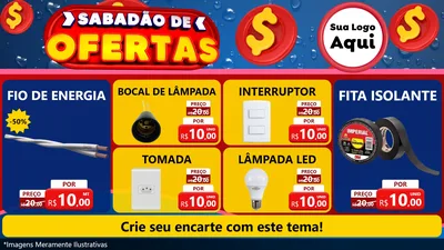 Modelo de TV para TV Horizontal com o tema Sabadão de Ofertas para Materiais Elétricos