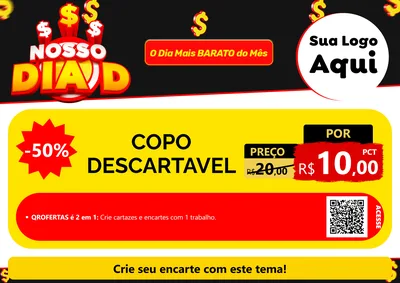 Modelo de Cartaz para Cartaz A4 Horizontal com o tema Nosso Dia D para Embalagens