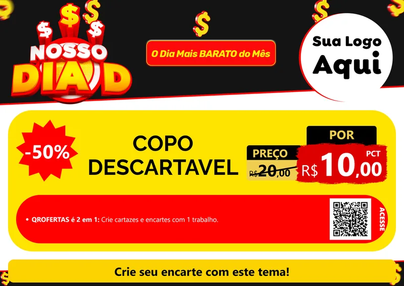 Modelo de Cartaz para Cartaz A4 Horizontal com o tema Nosso Dia D para Embalagens