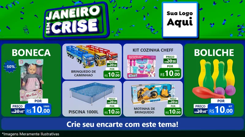 Modelo de TV para TV Horizontal com o tema Janeiro Sem Crise para Brinquedos