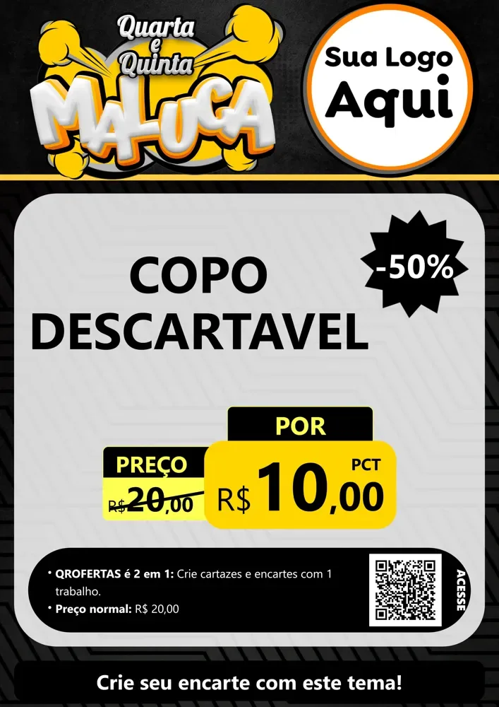 Modelo de Cartaz para Cartaz A4 Vertical com o tema Quarta e Quinta Maluca para Embalagens