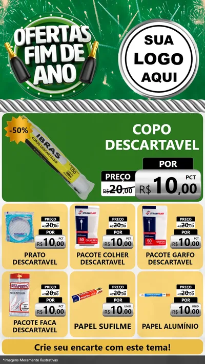 Modelo de Rede Social para Stories com o tema Ofertas Fim de Ano para Embalagens