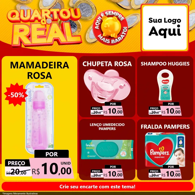 Modelo de Rede Social para Feed Facebook com o tema Quartou do Real para Bebês