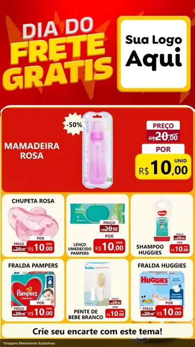 Modelo de Rede Social para Stories com o tema Dia do Frete Grátis para Bebês