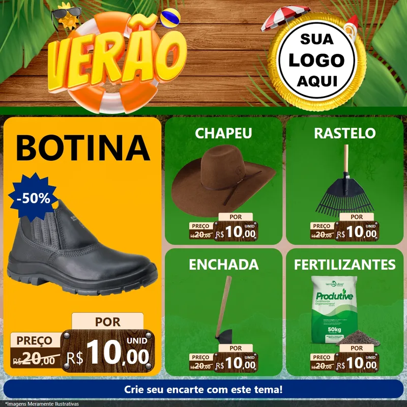 Modelo de Rede Social para Feed Facebook com o tema Verão para Agropecuária