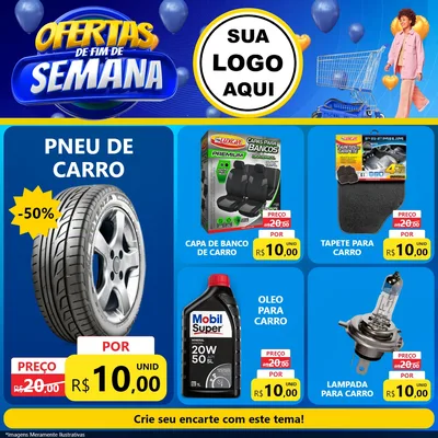 Modelo de Rede Social para Feed Facebook com o tema Ofertas de Fim de Semana para Auto peças