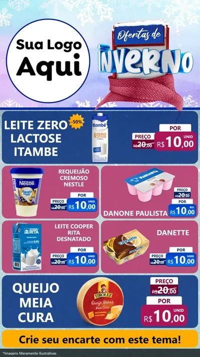 Modelo de TV para TV Vertical com o tema Ofertas de Inverno para Frios e Laticínios