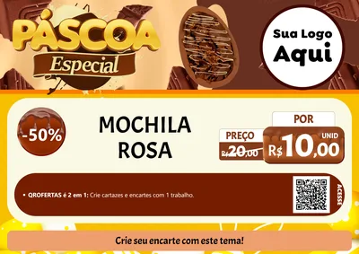 Modelo de Cartaz para Cartaz A4 Horizontal com o tema Páscoa Especial para Papelaria