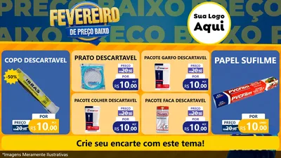 Modelo de TV para TV Horizontal com o tema Fevereiro de Preço Baixo para Embalagens