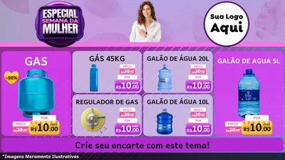 Modelo de TV para TV Horizontal com o tema Especial Semana da Mulher para Água e gás
