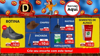 Modelo de TV para TV Horizontal com o tema Dia D - O Dia Mais Barato Do Mês para Agropecuária