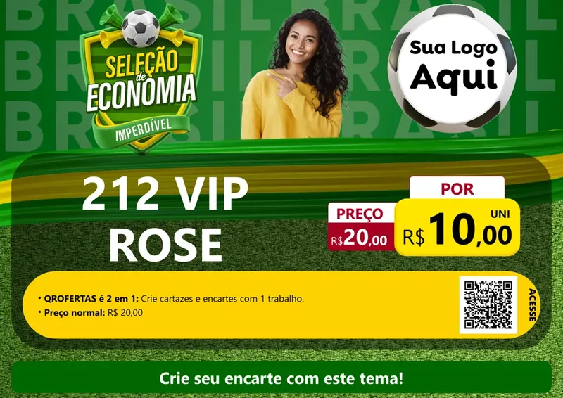 Modelo de Cartaz para Cartaz A4 Horizontal com o tema Seleção de Economia - Copa para Perfumes