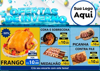 Modelo de Encarte para Encarte A4 Horizontal com o tema Ofertas de Inverno para Assados