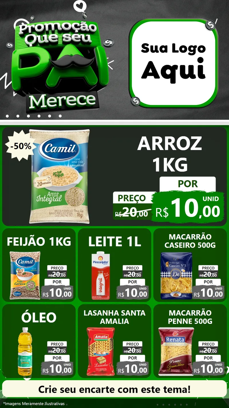 Modelo de Rede Social para Stories com o tema Promoção Que seu Pai Merece para Supermercado
