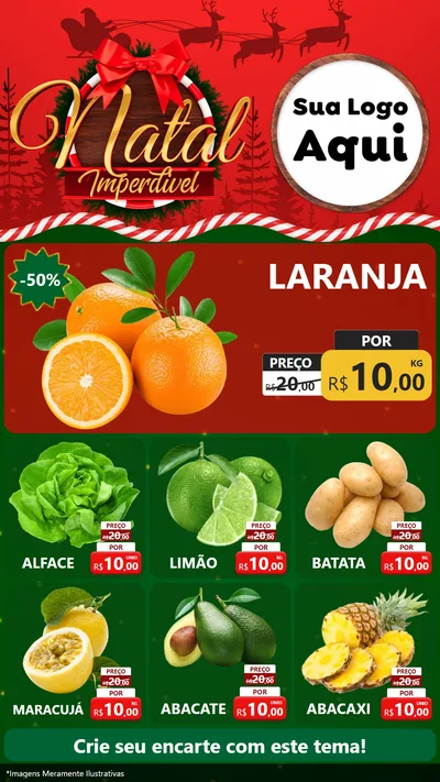 Modelo de Rede Social para Stories com o tema Natal Imperdível para Hortifrúti