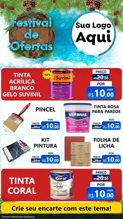 Modelo de TV para TV Vertical com o tema Festival de Ofertas - Inverno para Tintas e Ferramentas