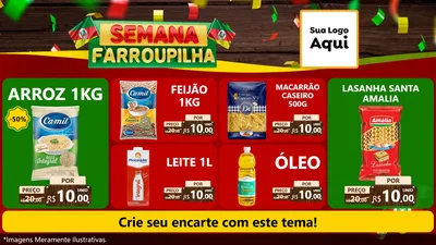 Modelo de TV para TV Horizontal com o tema Semana Farroupilha para Supermercado