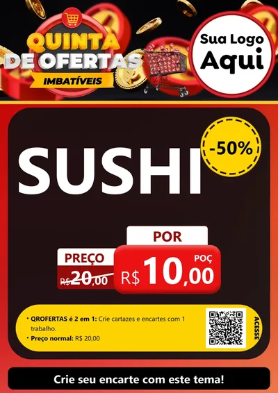 Modelo de Cartaz para Cartaz A4 Vertical com o tema Quinta de Ofertas Imbatíveis para Comida japonesa