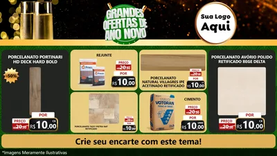 Modelo de TV para TV Horizontal com o tema Grandes Ofertas de Ano Novo para Pisos e revestimentos