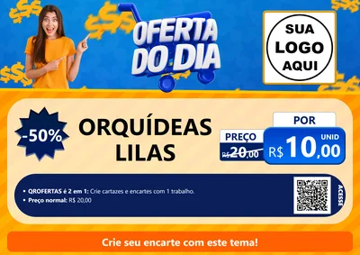Modelo de Cartaz para Cartaz A4 Horizontal com o tema Oferta do Dia para Floricultura e jardim