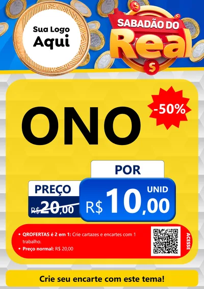 Modelo de Cartaz para Cartaz A4 Vertical com o tema Sabadão do Real para Óticas