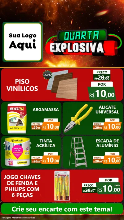 Modelo de TV para TV Vertical com o tema Quarta Explosiva para Material para Construção