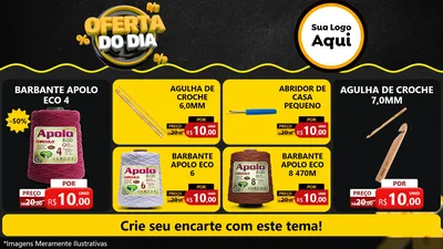 Modelo de TV para TV Horizontal com o tema Oferta Do Dia para Armarinho e Aviamentos